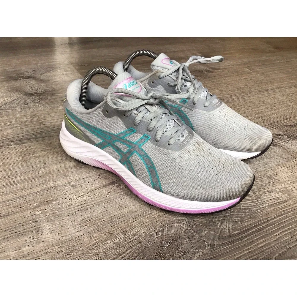 Asics Gel-Excite 9 Women's Size 9 Wide Running Shoes Piedmont Grey/Sea 1012B183